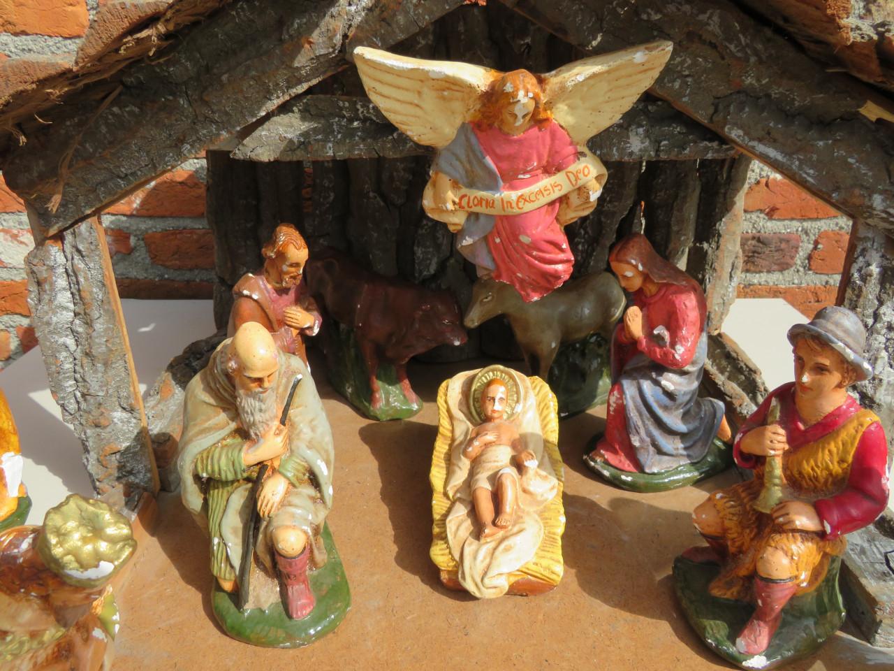 Antieke grote kerststal