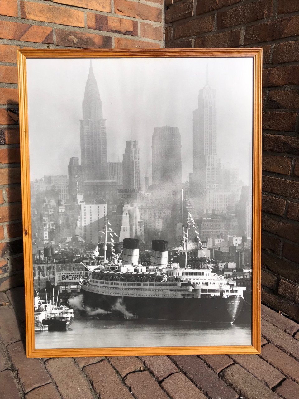 Vintage Foto New York met Schip