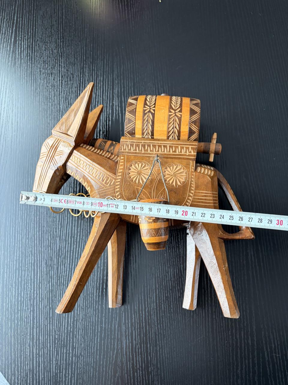 Vintage houten ezel decoratie – handgesneden