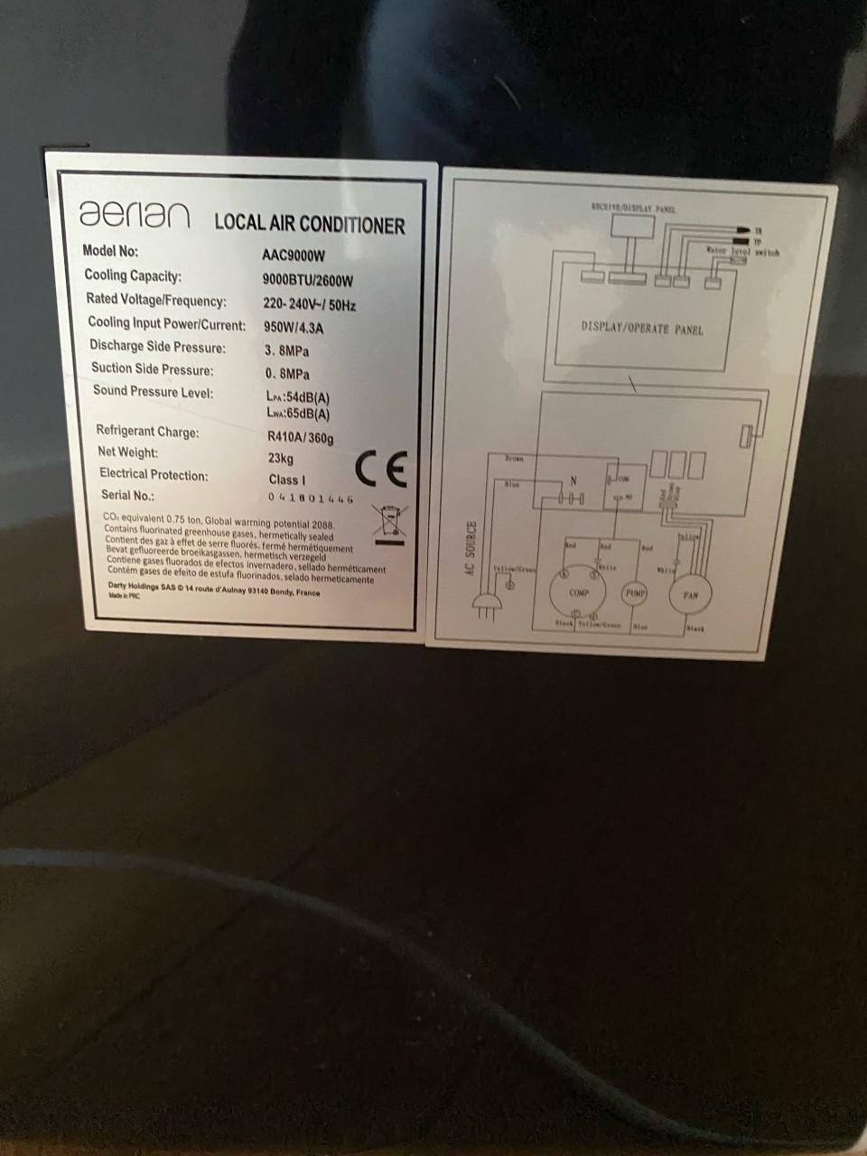 Aerian mobiele airco AAC9000W