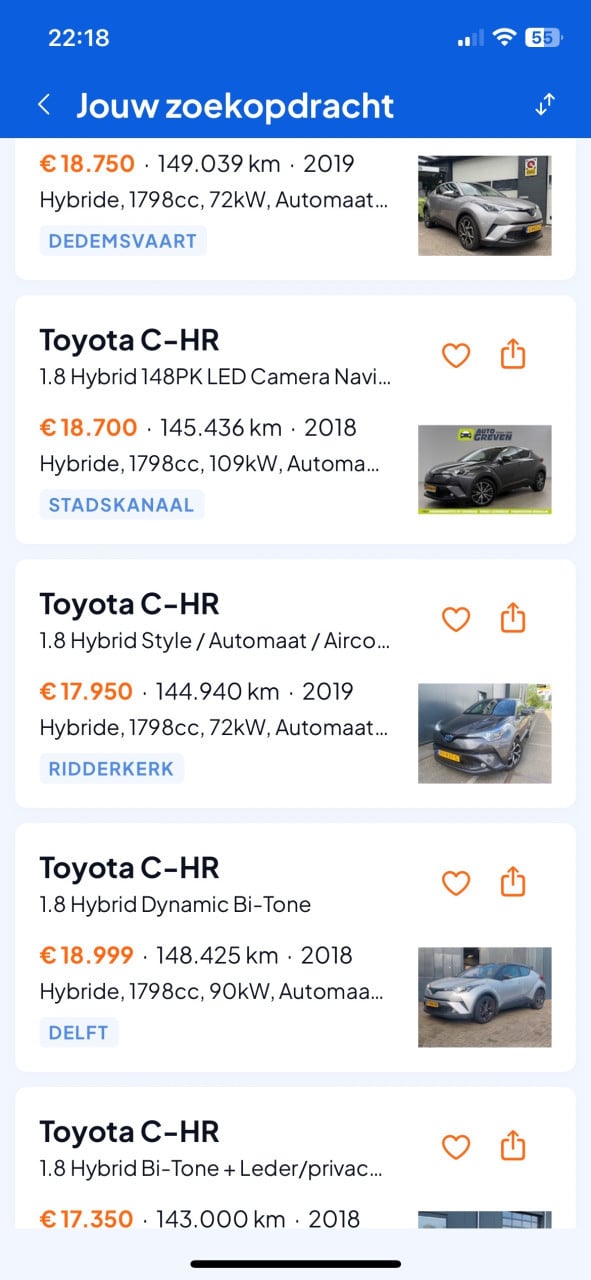 Toyota C-HR 1.8 Hybrid Dynamic – Zéér nette complete auto!