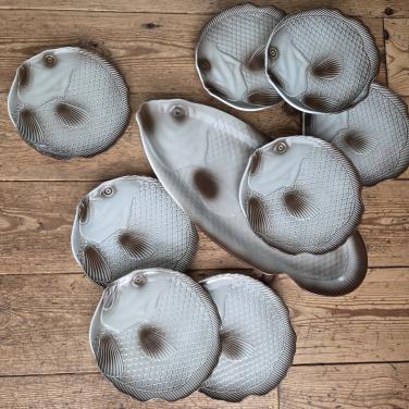 Salins vintage visservies uit Frankrijk