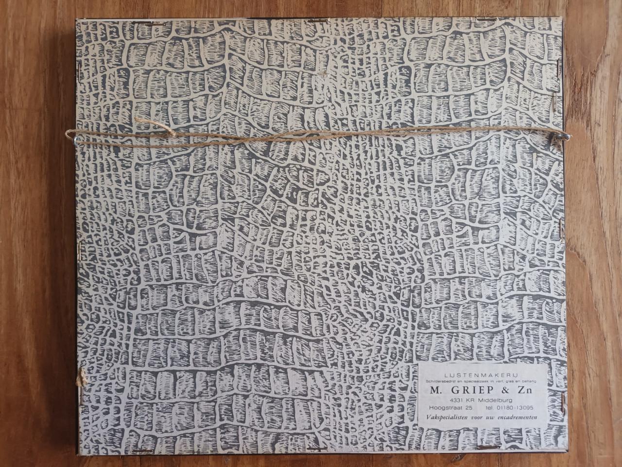 Gravure in lijst van Latinsche School te Middelburg uit 1696