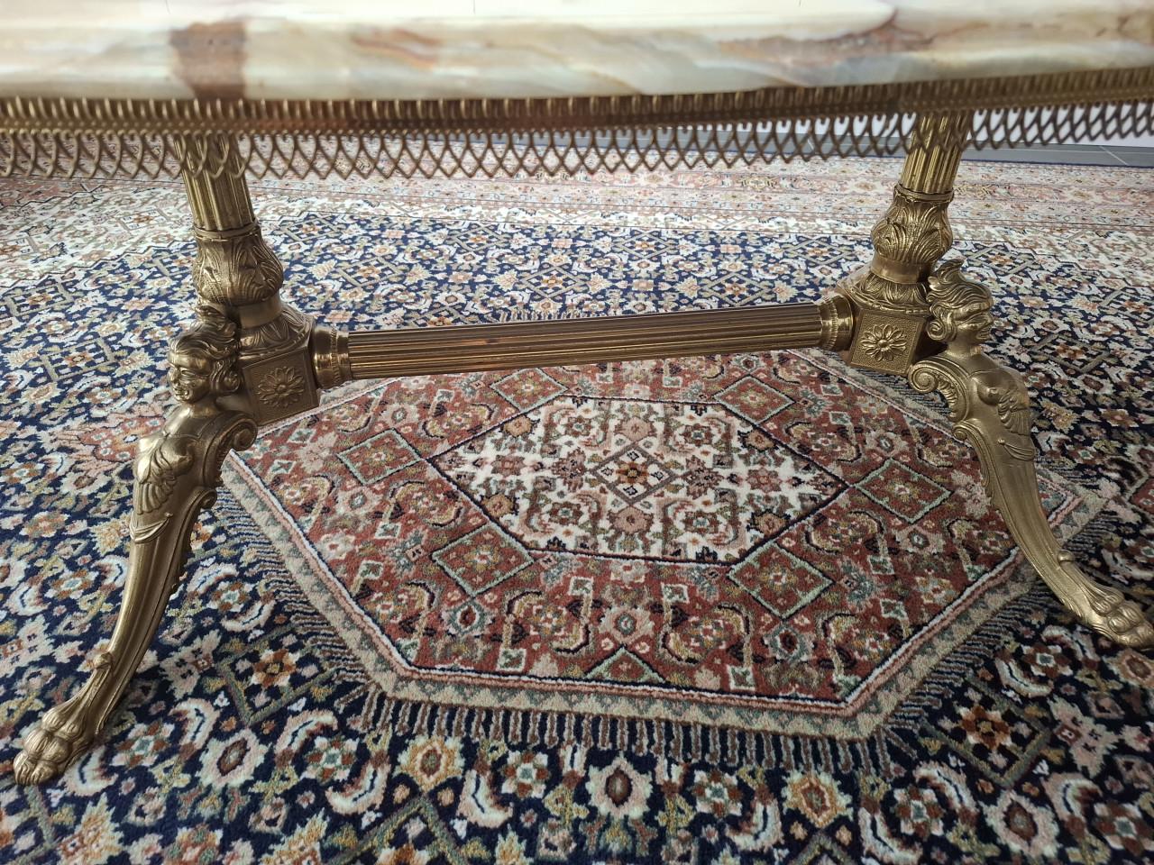Salontafel marmer/messing
