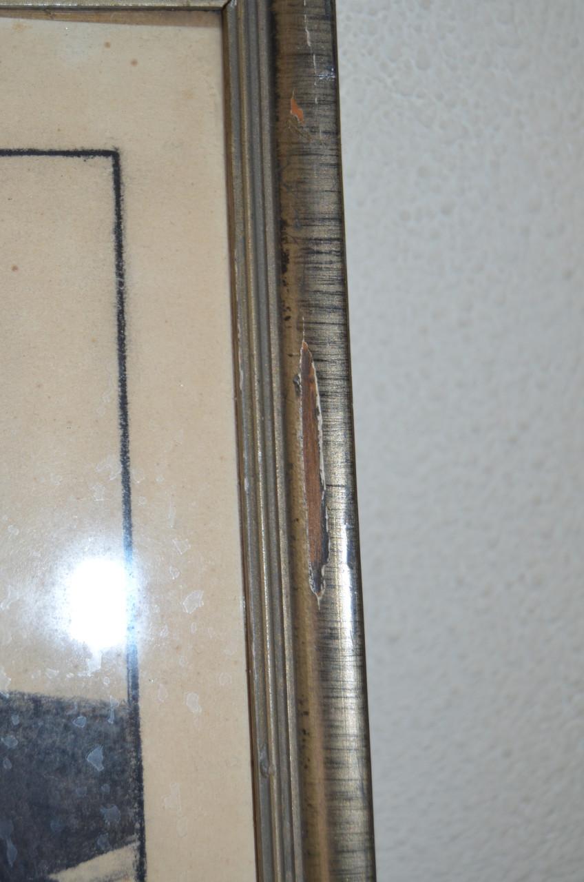 Ets of houtskool Molensteegbrug in Leiden