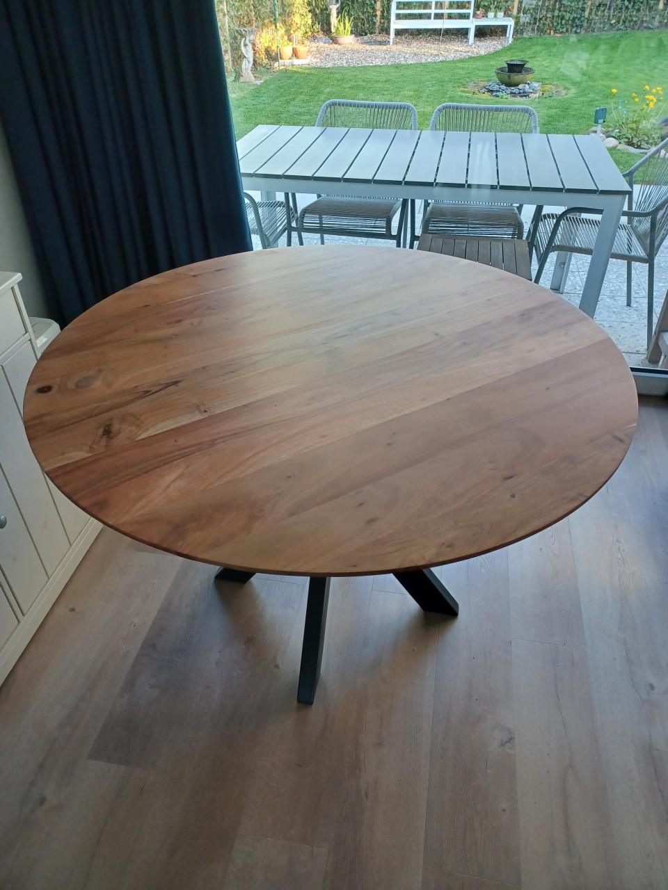 Ronde acacia eettafel diameter 120cm