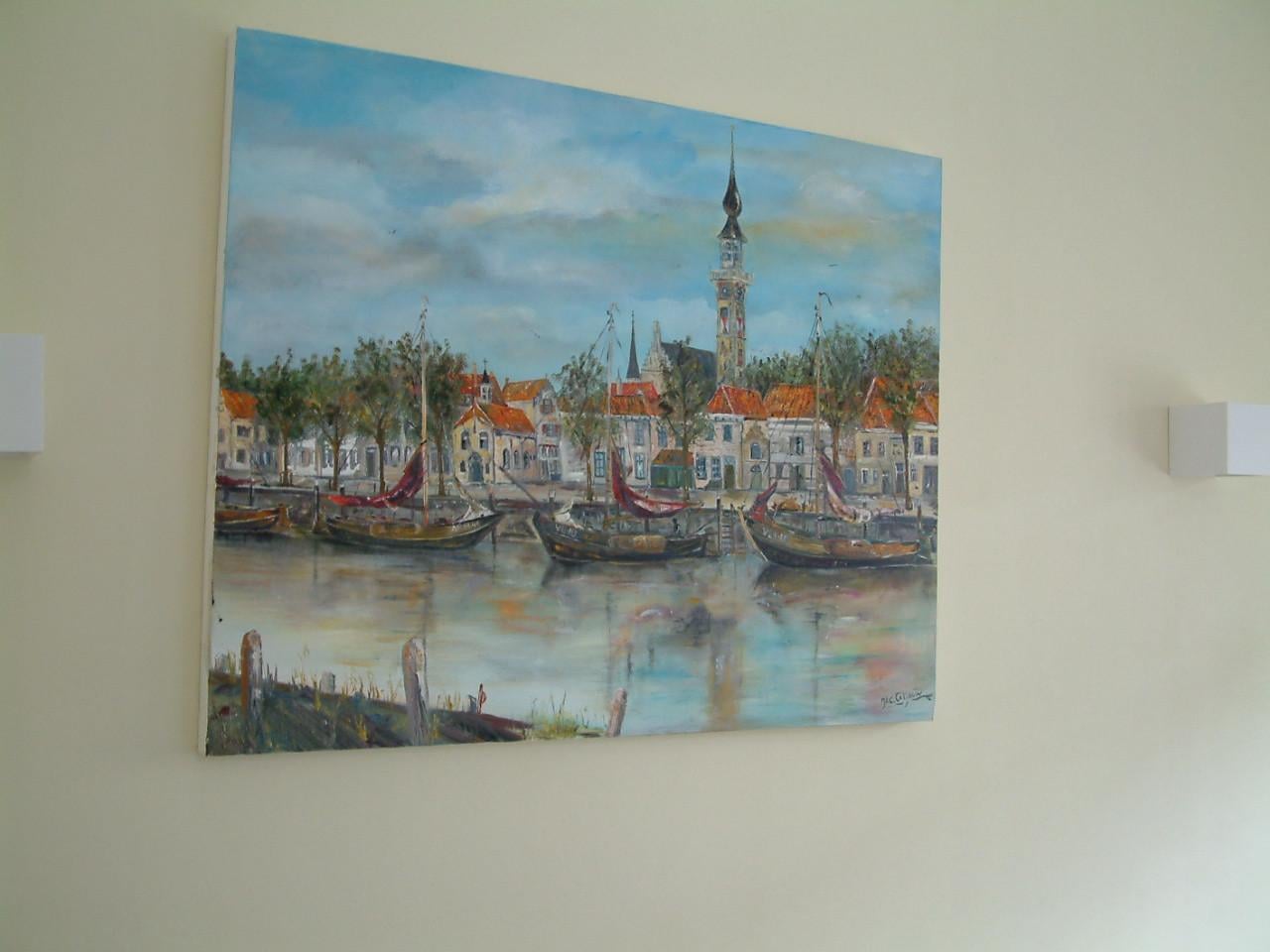 Oude haven met Hoogaars   in Veere   750 euro