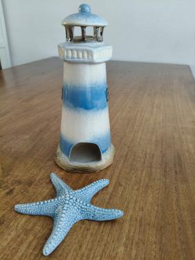 Vuurtoren theelichthouder en zeester