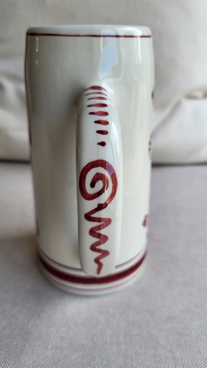 Amstel bierpul handpainted Red Delft, h 17 cm