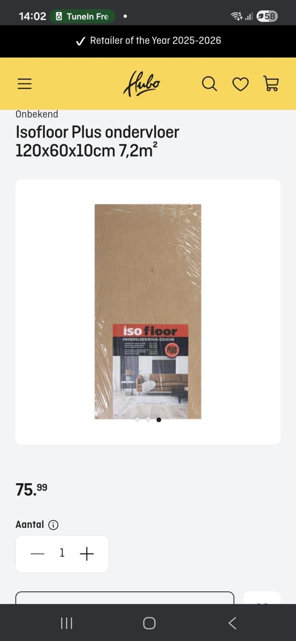 2 pakken ondervoer isofloor plus