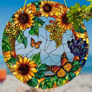 Raamhanger Vlinders in bloemenrand