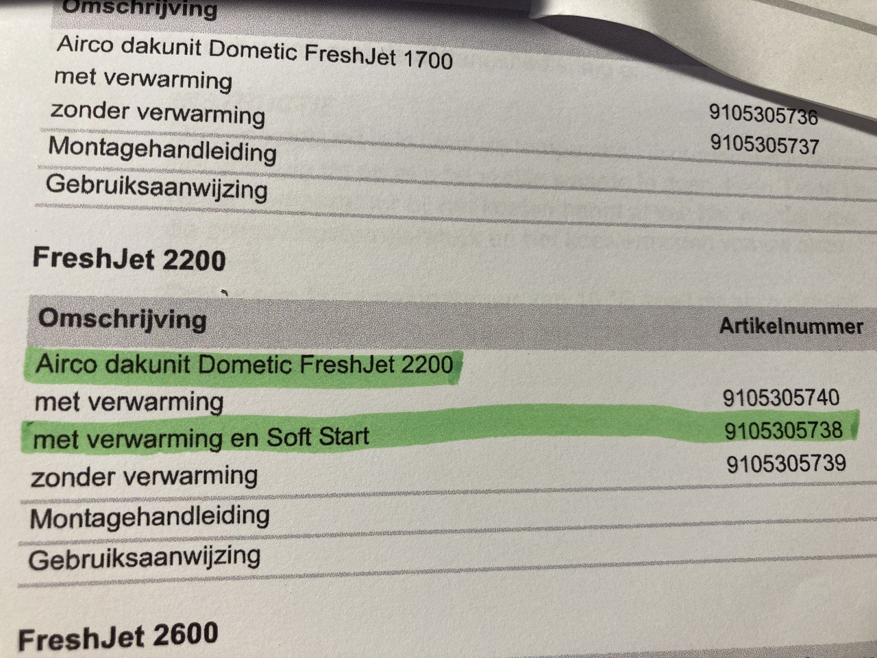 Dometic FreshJet 2200 Dak airco