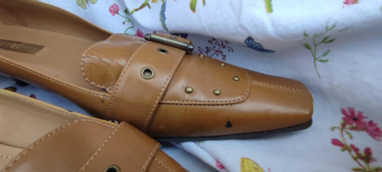 Dames Esprit pumps maat 42 (meer 43) weinig gedragen, cognac kleur