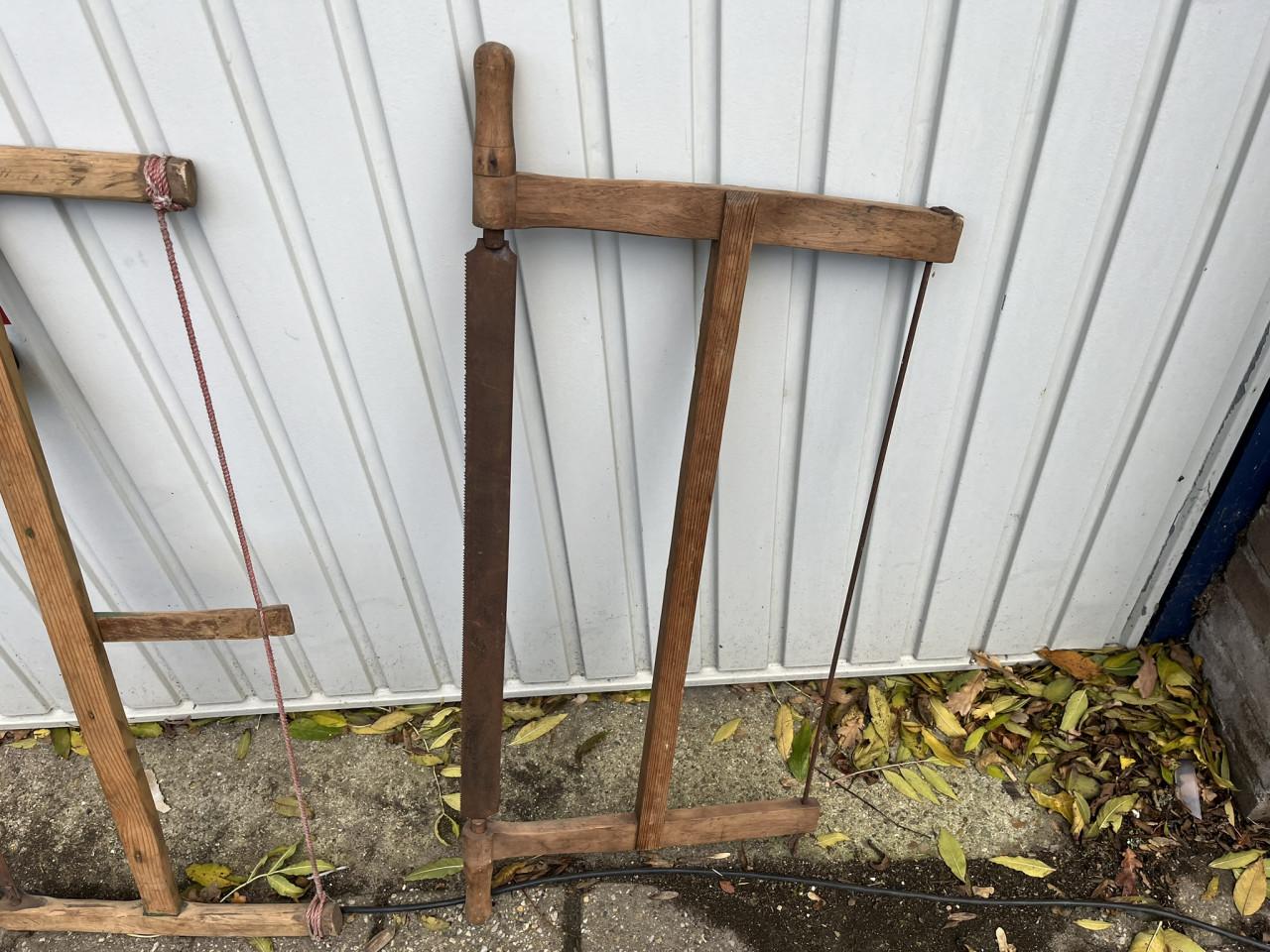 Spanzaag - trekzaag antiek