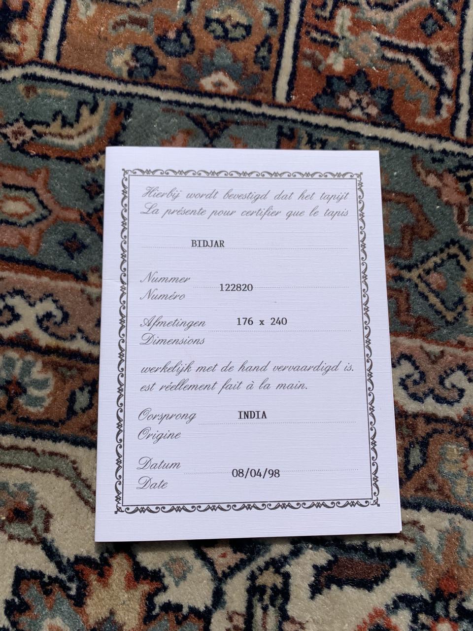 ✨Prachtig Sfeervol Blauw-Bruin Handgeknoopt Vintage Vloerkleed uit India ✨