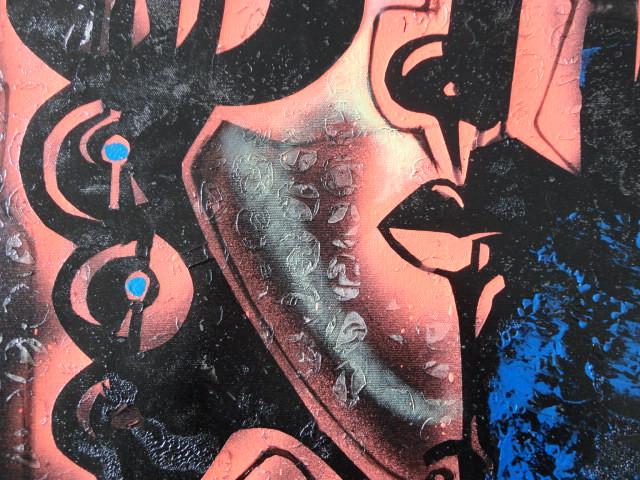 ..Dulcinea en azul .. Acrylschilderij van Simeon Gonzales 100 cm x 75 cm