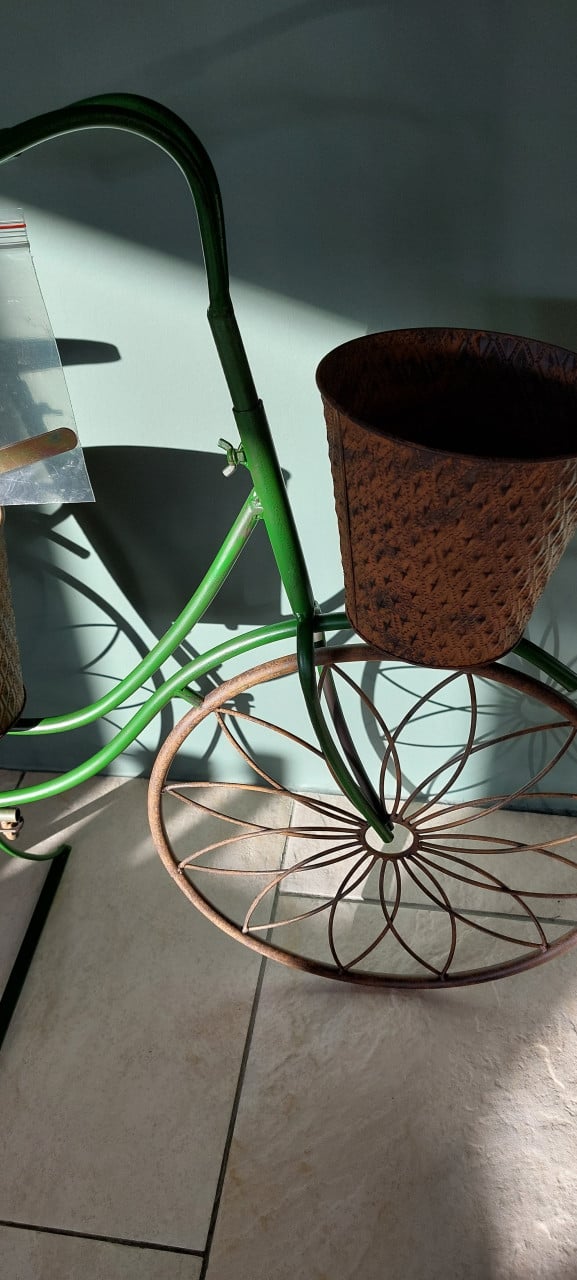 Fiets met bloempotten