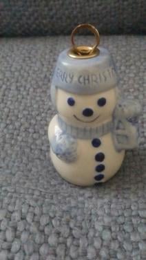 Kerst hanger keramiek sneeuwpop