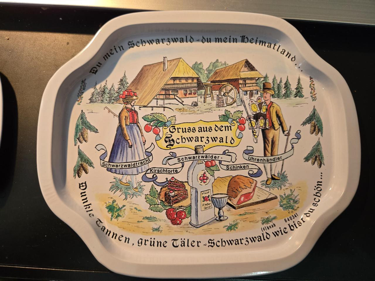 Set van 3 vintage metalen dienbladen, 19.5 x 16 cm