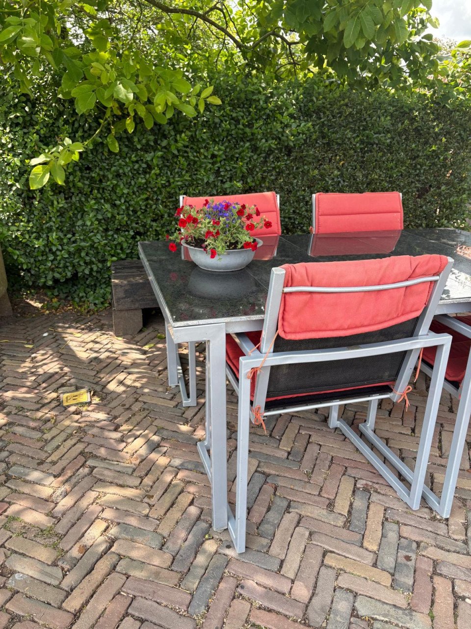 Tuinset (tafel + 4 tuinstoelen)