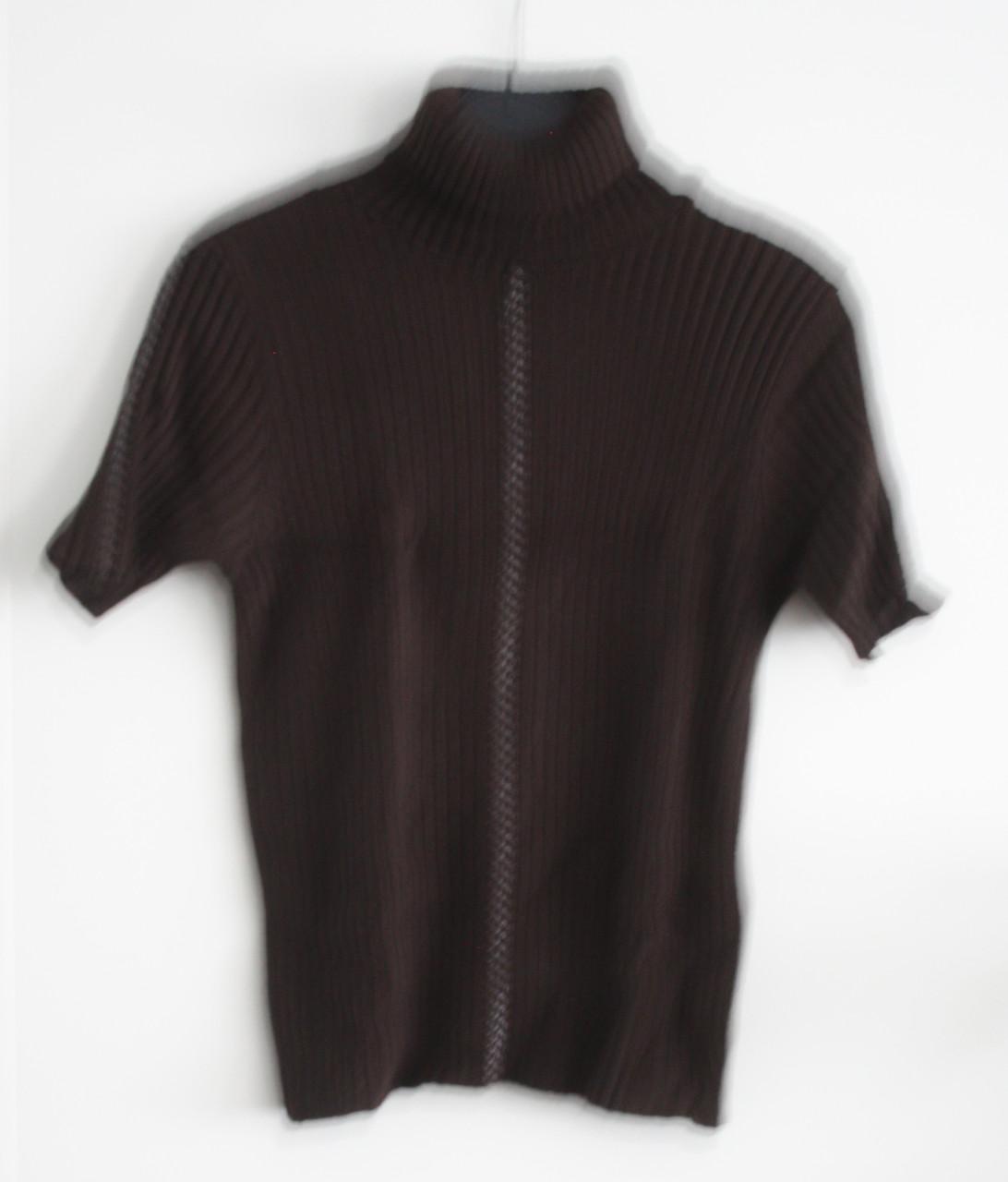 Bruin tshirt met col en details  maat 44