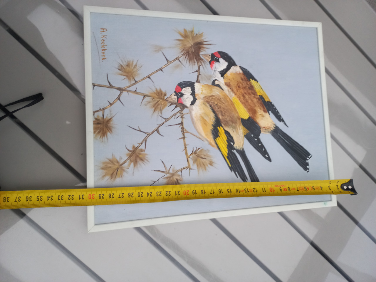 Prachtige Schilderij Twee Puttertjes .