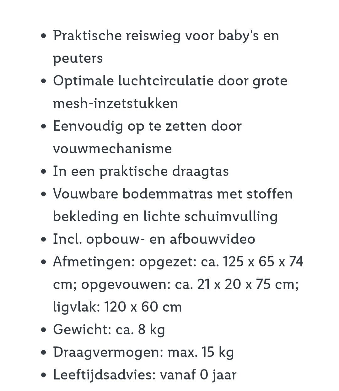 Campingbedje, logeerbed, lupilu, campingbed, reiswieg, mintgroen grijs,
