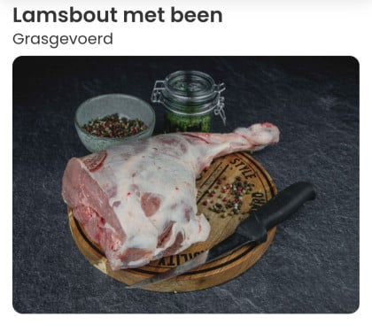 Zilt Lamsvlees vlees bbq greenegg per kilo half of compleet mogelijk