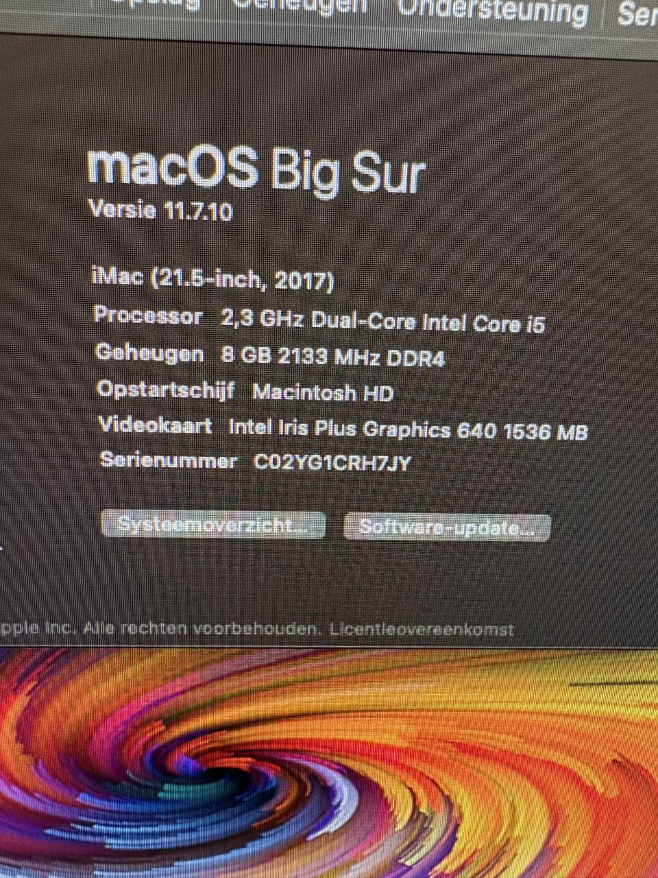 Imac 21.5 inch 2017 incl Toetsenbord