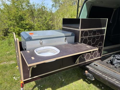 Universele Buskeuken/Camperbox +80L Koelbox | Berken Multipl