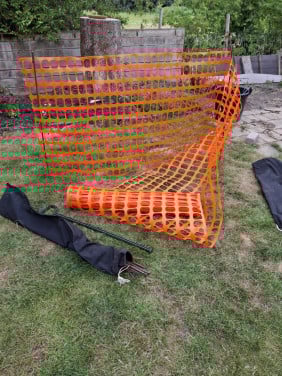 Schapennet voor afzetting op camping.