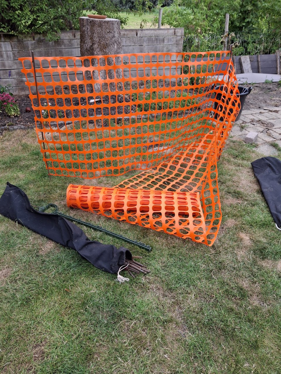 Schapennet voor afzetting op camping.