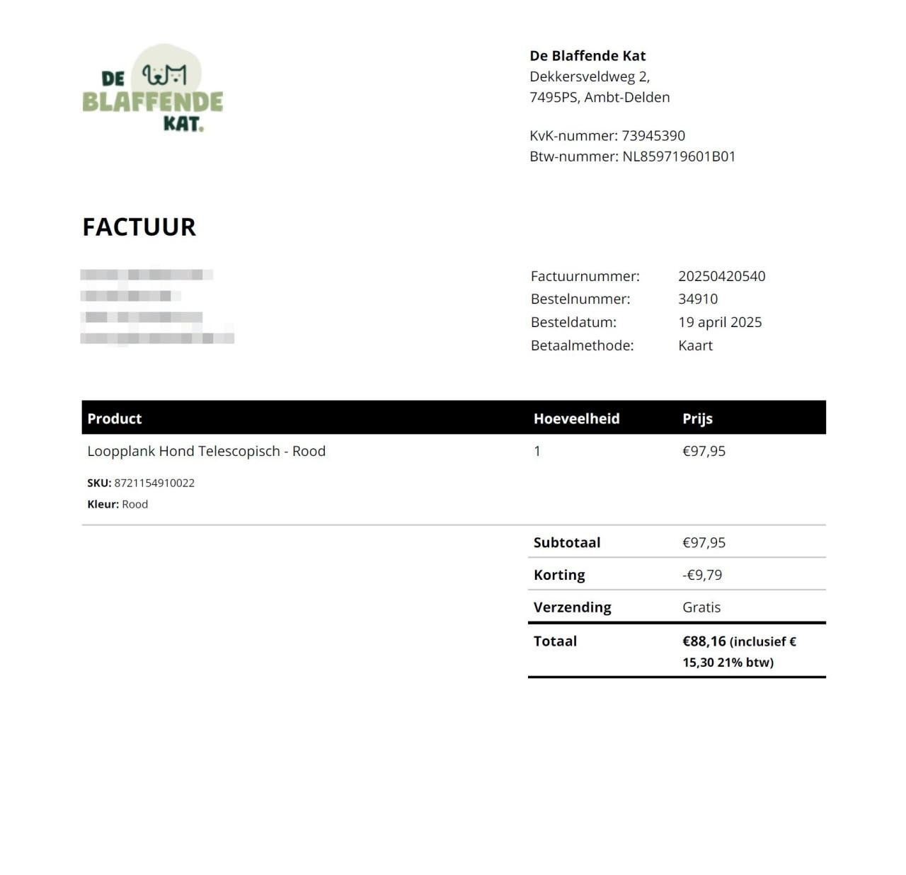 Loopplank Hond Telescopisch - Rood