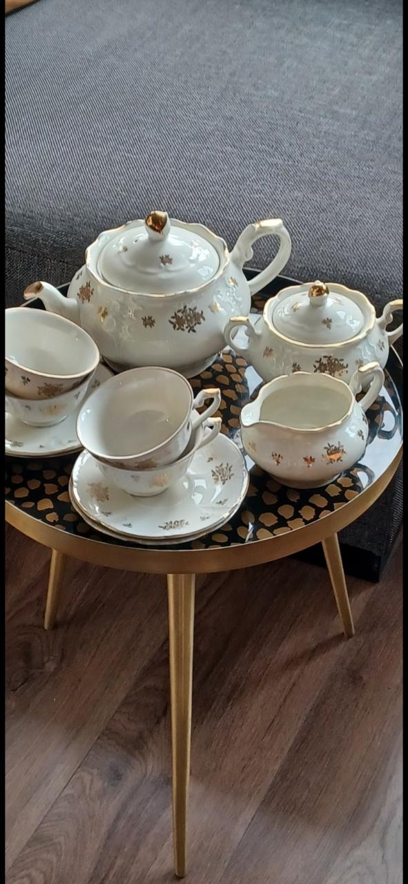 Vintage 7-delig Thee/koffie servies van Mosa P. Regôut Maastricht
