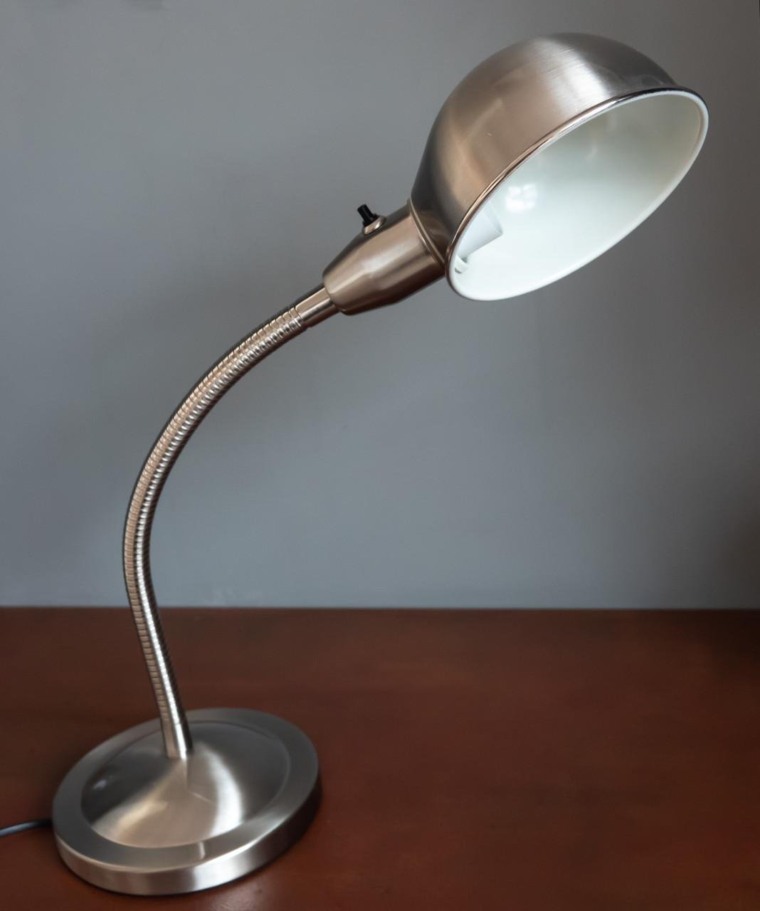 Stoere industriële IKEA lamp van geborsteld rvs z.g.a.n.