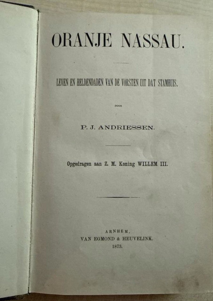 Antiek boek, Oranje Nassau