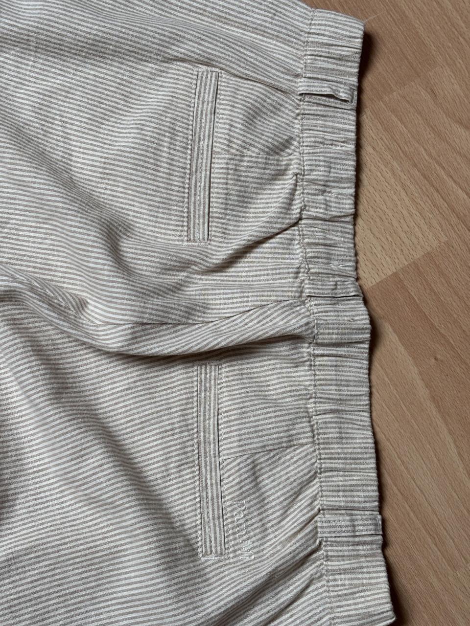 Parami wide fit beige streep maat 40 linnen & katoen