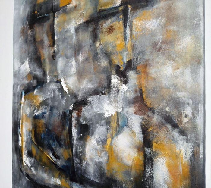 "Holding on to you " Acrylschilderij van Suzanne Visser, 100 cm x 80 cm