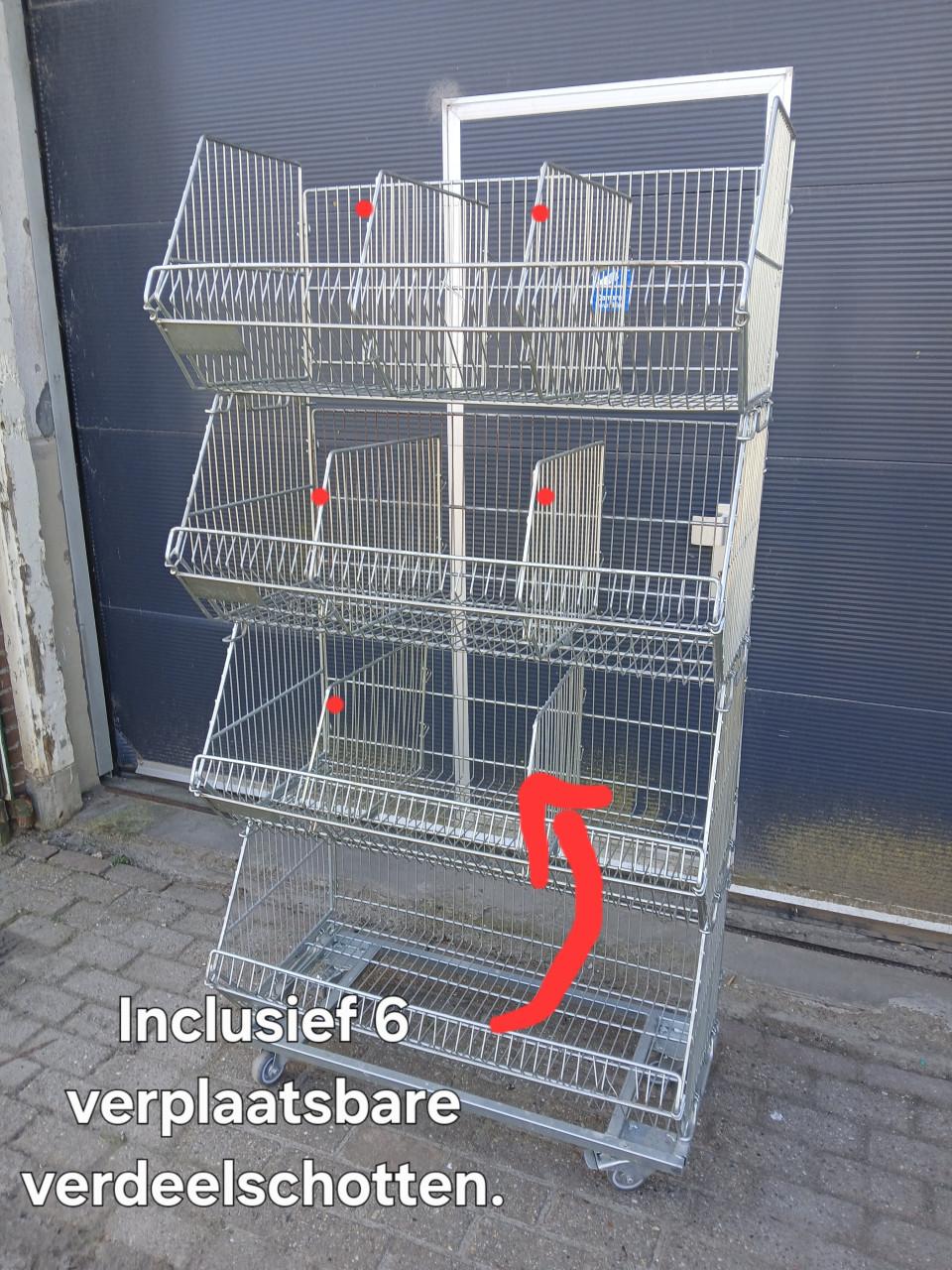 Draadmand, stelling, vakkenkast, winkeldisplay voor magazijn of garage.