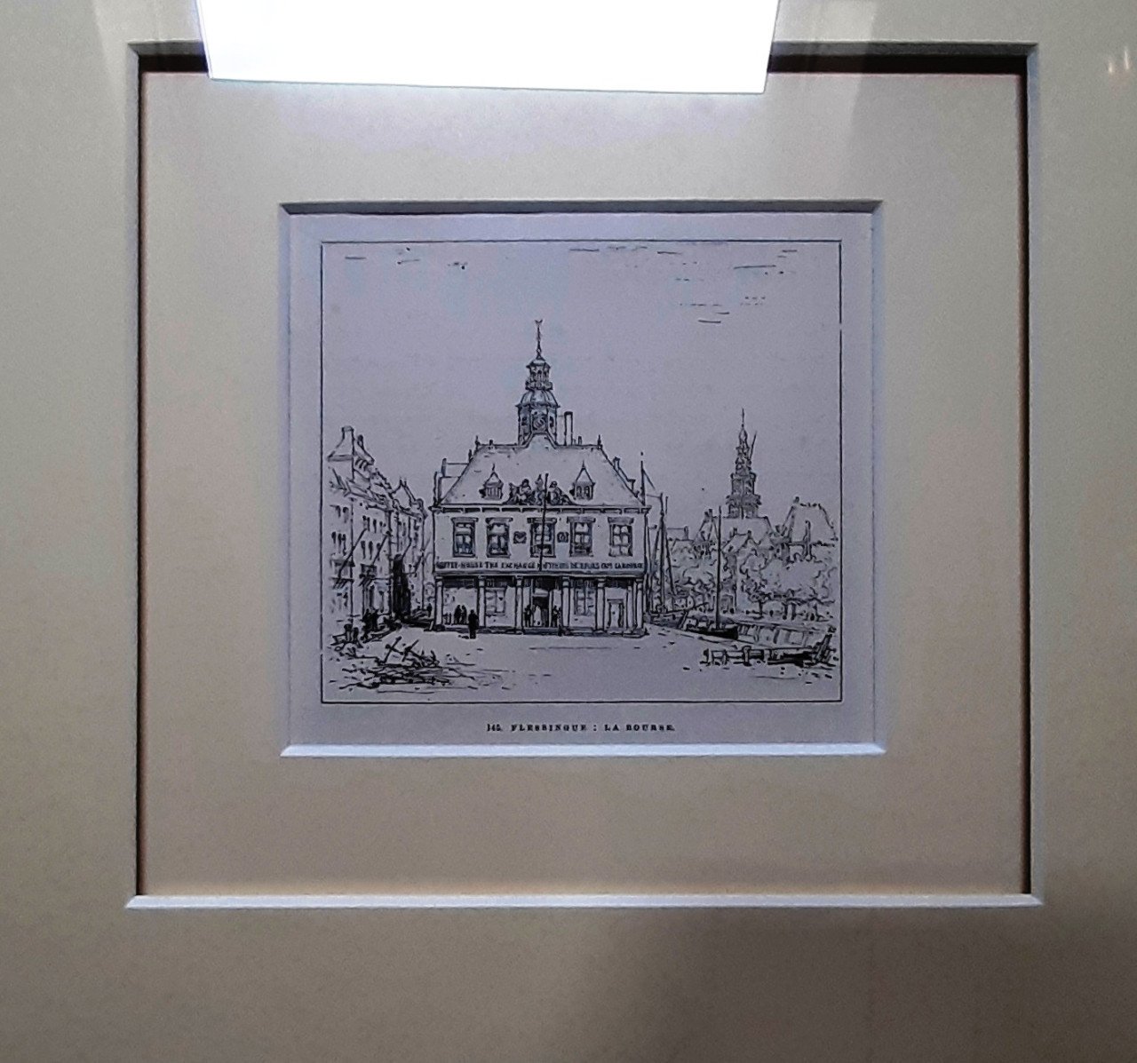 Zeeland: Beursgebouw Vlissingen Houtgravure uit 1881