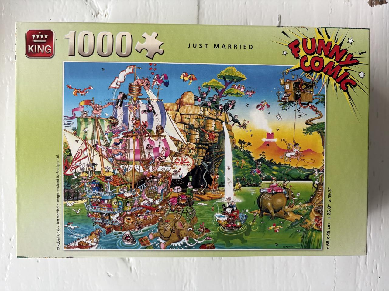 Puzzel - Funny comic “just married” - 1000 stukjes