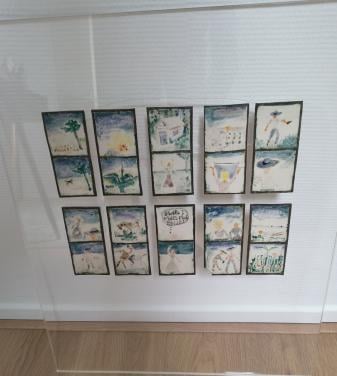 Kunstwerk van emaille op plexiglas