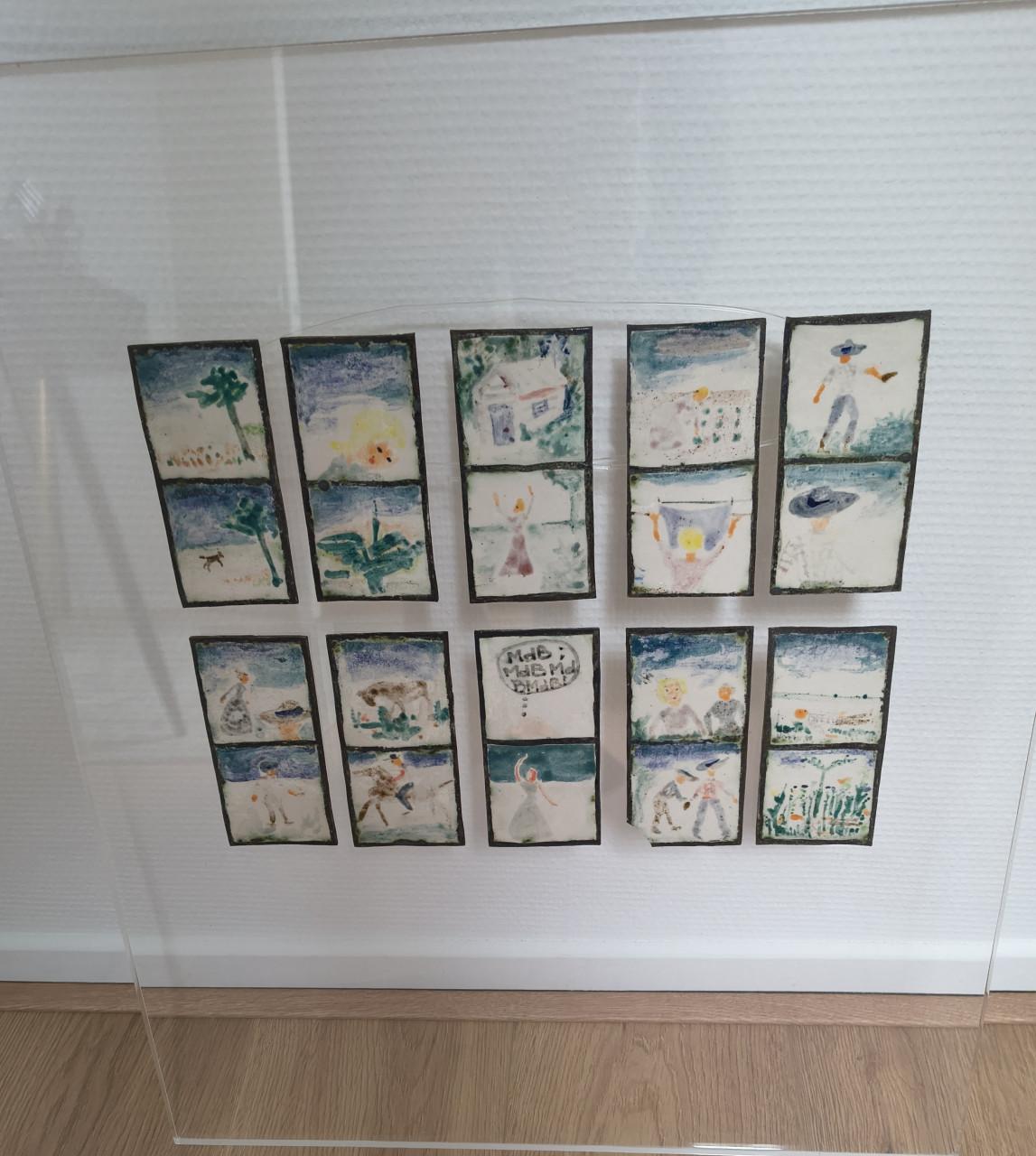 Kunstwerk van emaille op plexiglas