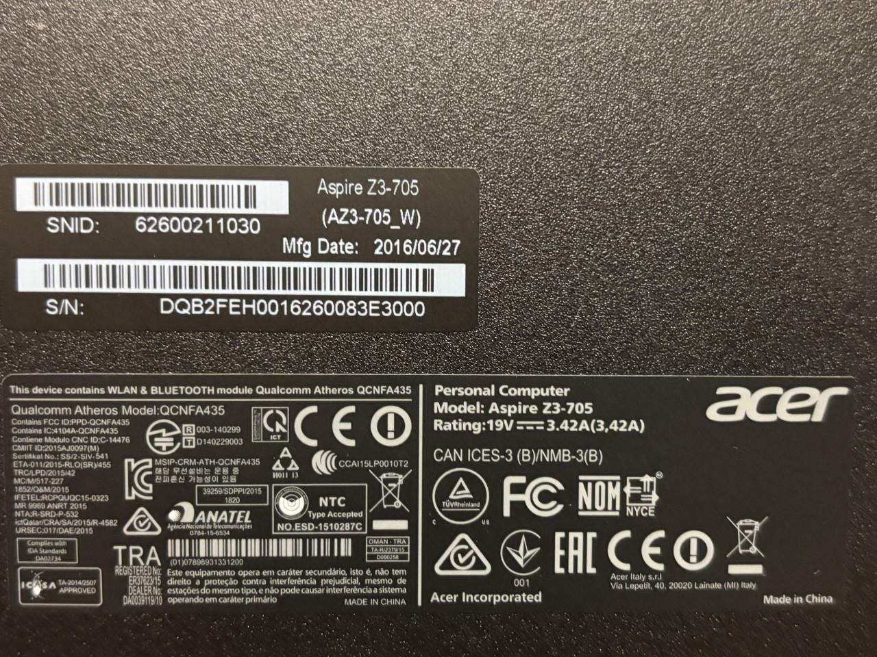 ALL-IN-ONE PC ACER ASPIRE Z3 MET INTEL i3-processor