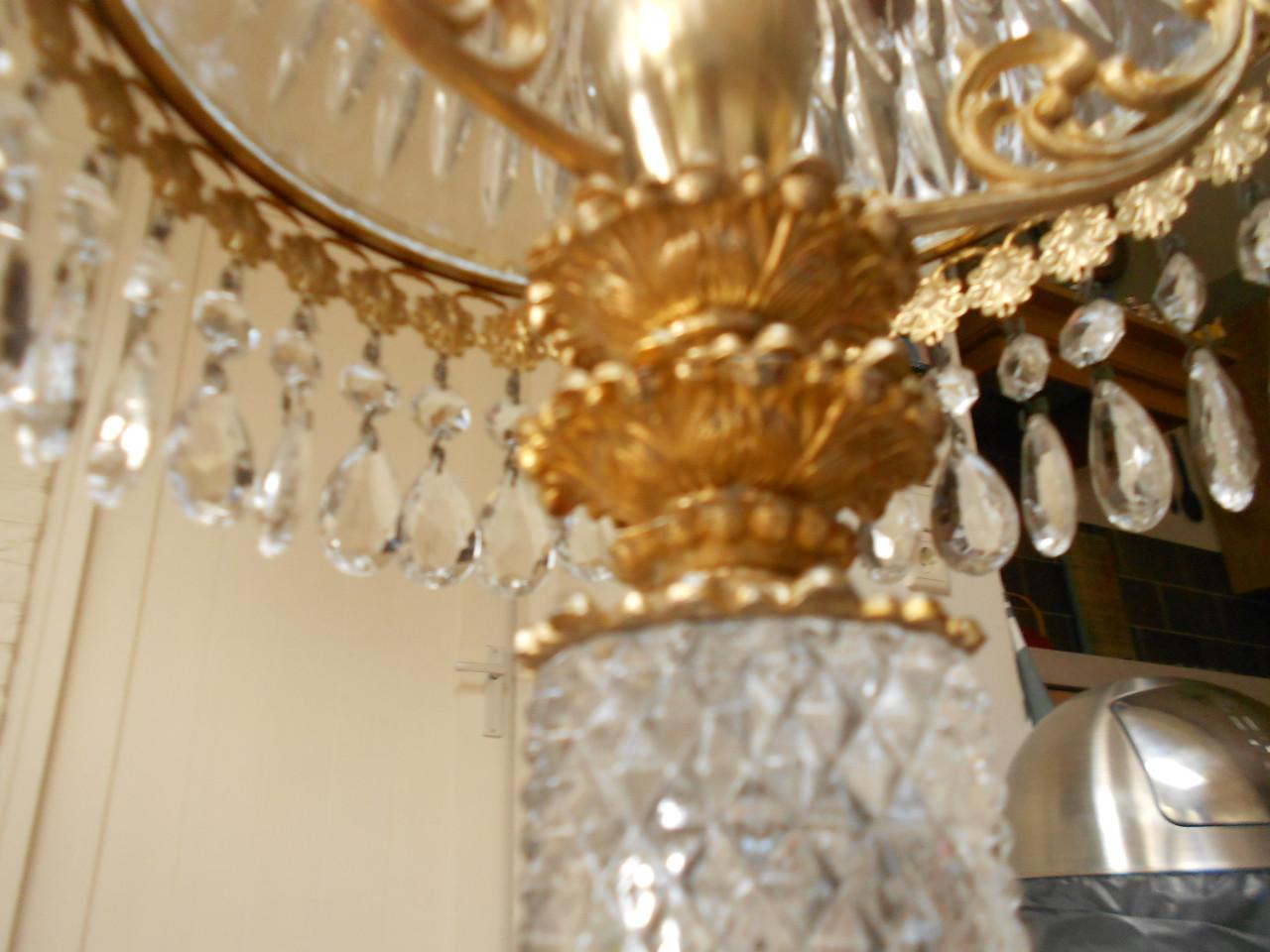 Vintage franse tafel lamp met druppels