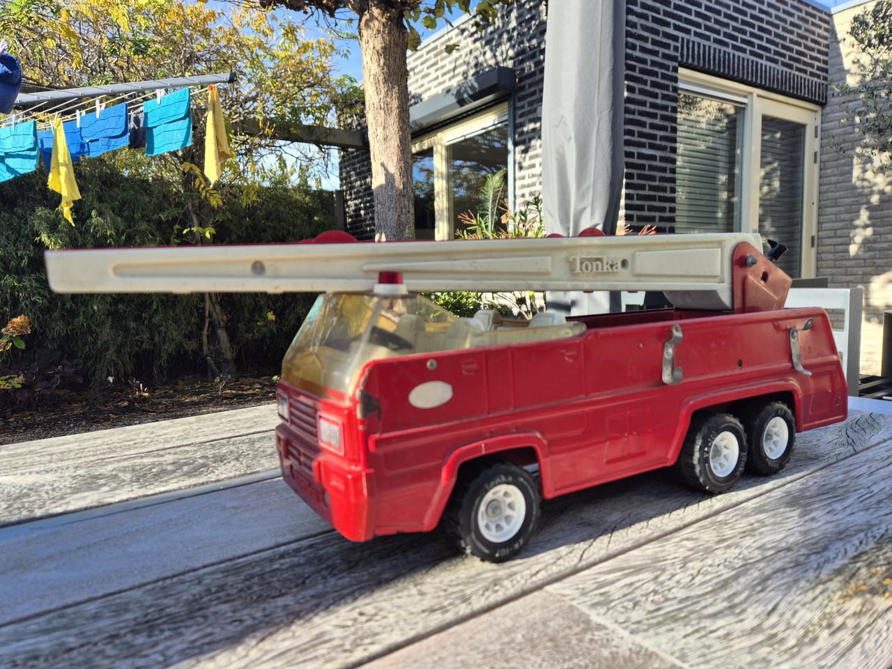 Tonka brandweerauto jaren zeventig gekocht in de VS.