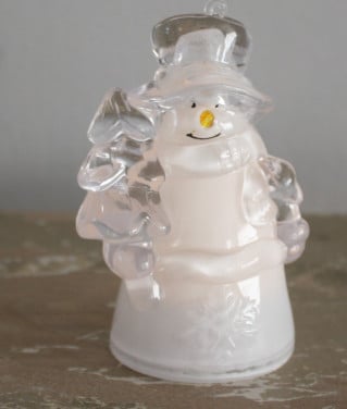 Kunststof sneeuwpop met licht