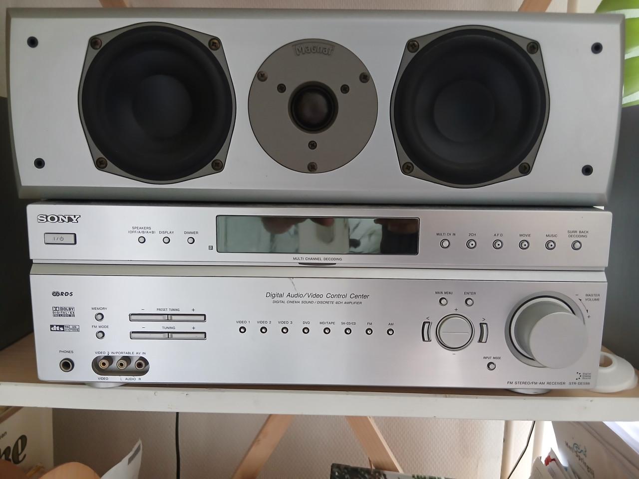 Magnat 6.1 met sony versterker en 2e front speaker set