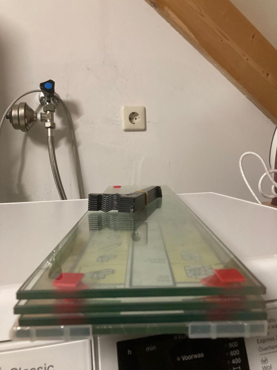 4 glazen legplankjes 60cm breed en 15cm diep