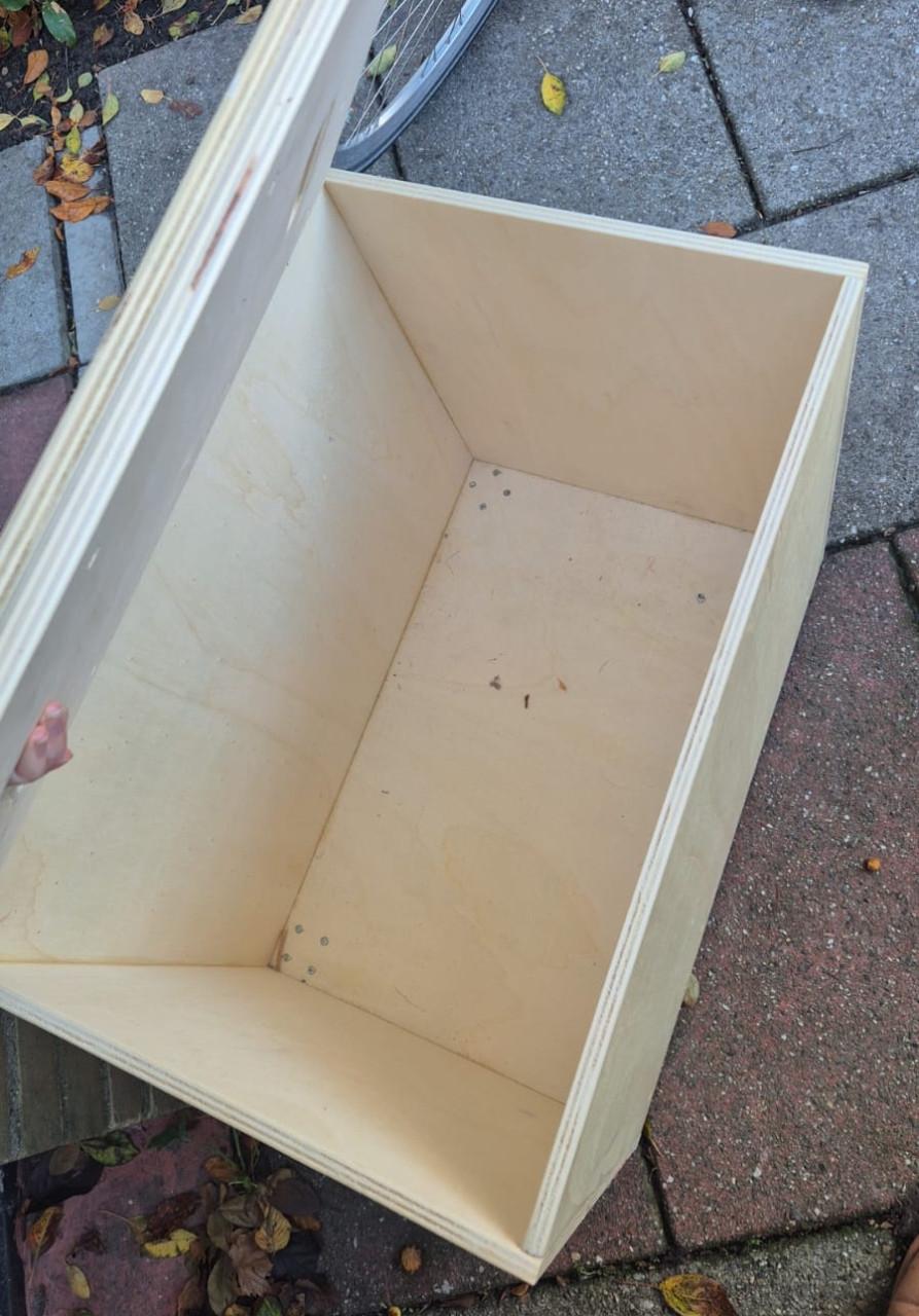 Houten opbergkisten met wieltjes